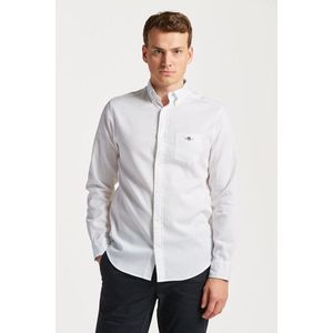 KOŠILE GANT REG HONEYCOMB TEXTURE WEAVE SHIRT EGGSHELL obraz