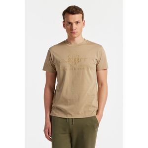 TRIČKO GANT REG TONAL SHIELD SS T-SHIRT CONCRETE BEIGE obraz