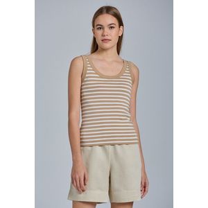 TOP GANT D1. STRIPED 1X1 RIB TANK TOP DARK KHAKI obraz