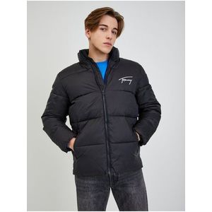 Černá pánská prošívaná bunda Tommy Jeans Signature Puffer obraz