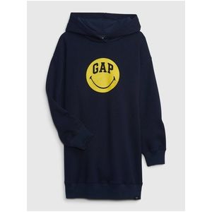 Tmavě modré holčičí mikinové šaty GAP & Smiley® obraz