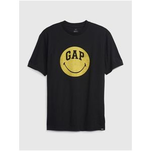 Černé pánské bavlněné tričko s potiskem GAP & Smiley® obraz