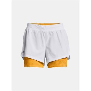 Žluto-bílé dámské kraťasy Under Armour UA Iso-Chill Run 2N1 Short obraz