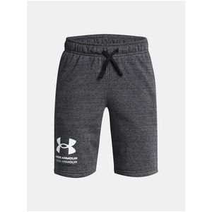 Tmavě šedé kraťasy Under Armour UA Boys Rival Terry Short obraz