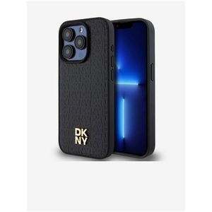 PU Leather Repeat Pattern Stack Logo Magsafe Zadní Kryt pro iPhone 14 Pro Max Black DKNY obraz