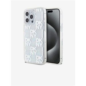 Liquid Glitter Checkered Pattern Zadní Kryt pro iPhone 15 Pro Max Transparent DKNY obraz