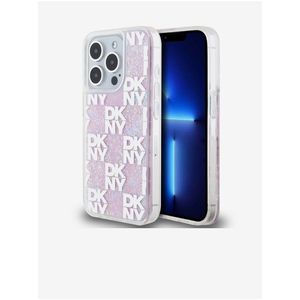 Liquid Glitter Checkered Pattern Zadní Kryt pro iPhone 15 Pro Pink DKNY obraz