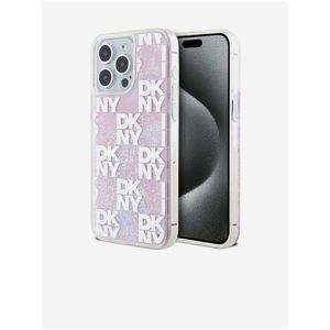 Liquid Glitter Checkered Pattern Zadní Kryt pro iPhone 15 Pro Max Pink DKNY obraz