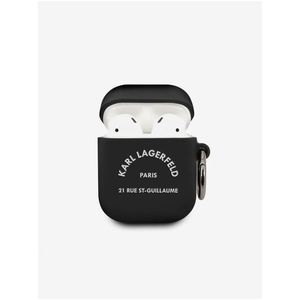 Rue St Guillaume Silikonové Pouzdro pro Airpods 1/2 Black Karl Lagerfeld obraz