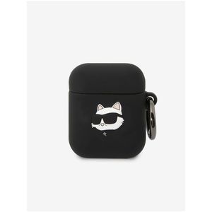 3D Logo NFT Choupette Head Silikonové Pouzdro pro Airpods 1/2 Black Karl Lagerfeld obraz