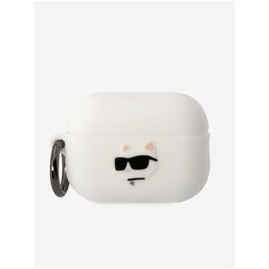 3D Logo NFT Choupette Head Silikonové Pouzdro pro Airpods Pro 2 White Karl Lagerfeld obraz