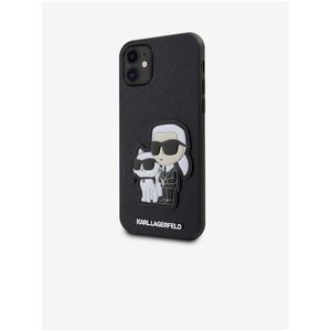 PU Saffiano Karl and Choupette NFT Zadní Kryt pro iPhone 11 Black Karl Lagerfeld obraz