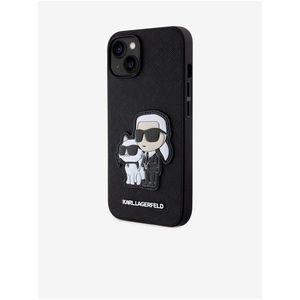 Karl Lagerfeld PU Saffiano Karl and Choupette NFT Zadní Kryt pro iPhone 13 Black obraz