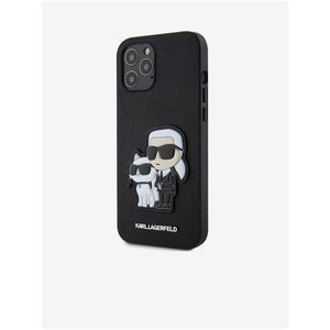 Karl Lagerfeld PU Saffiano Karl and Choupette NFT Zadní Kryt pro iPhone 12 Pro Max Black obraz