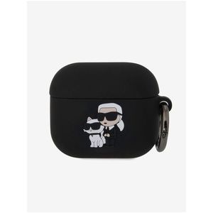 3D Logo NFT Karl and Choupette Silikonové Pouzdro pro AirPods 3 Black Karl Lagerfeld obraz