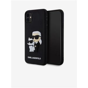 3D Rubber Karl and Choupette Zadní Kryt pro iPhone 11 Black Karl Lagerfeld obraz