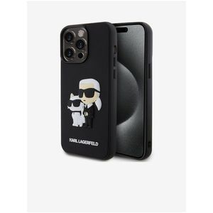 3D Rubber Karl and Choupette Zadní Kryt pro iPhone 13 Pro Max Black Karl Lagerfeld obraz