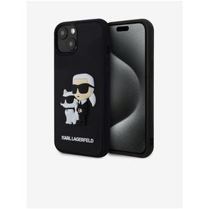 3D Rubber Karl and Choupette Zadní Kryt pro iPhone 14 Black Karl Lagerfeld obraz