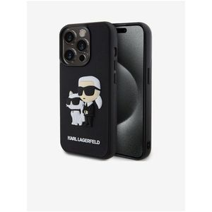 3D Rubber Karl and Choupette Zadní Kryt pro iPhone 14 Pro Black Karl Lagerfeld obraz