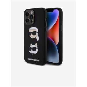 Liquid Silicone Karl and Choupette Heads Zadní Kryt pro iPhone 15 Pro Max Black Karl Lagerfeld obraz