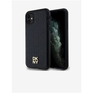 PU Leather Repeat Pattern Stack Logo Magsafe Zadní Kryt pro iPhone 11 Black DKNY obraz