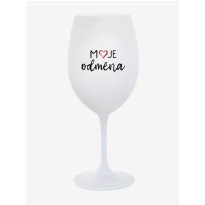 MOJE ODMĚNA - bílá sklenice na víno 350 ml obraz