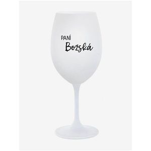 PANÍ BOŽSKÁ - bílá sklenice na víno 350 ml obraz