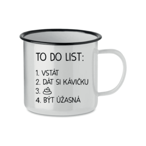 TO DO LIST: BÝT ÚŽASNÁ - bílý plecháček 350 ml obraz