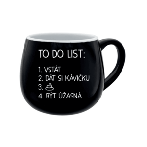 TO DO LIST: BÝT ÚŽASNÁ - černý keramický hrníček 300 ml obraz