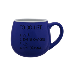 TO DO LIST: BÝT ÚŽASNÁ - modrý keramický hrníček 300 ml obraz