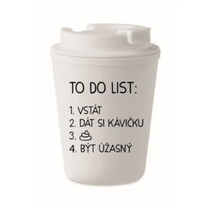 TO DO LIST: BÝT ÚŽASNÝ - bílý termohrnek 300 ml obraz