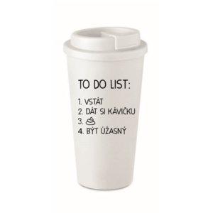 TO DO LIST: BÝT ÚŽASNÝ - bílý termohrnek 475 ml obraz