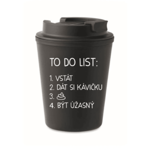 TO DO LIST: BÝT ÚŽASNÝ - černý termohrnek 300 ml obraz