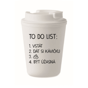 TO DO LIST: BÝT ÚŽASNÁ - bílý termohrnek 300 ml obraz