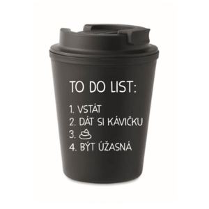 TO DO LIST: BÝT ÚŽASNÁ - černý termohrnek 300 ml obraz