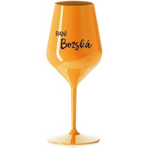 PANÍ BOŽSKÁ - oranžová nerozbitná sklenice na víno 470 ml obraz