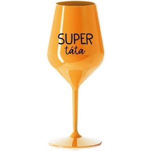 SUPER TÁTA - oranžová nerozbitná sklenice na víno 470 ml obraz