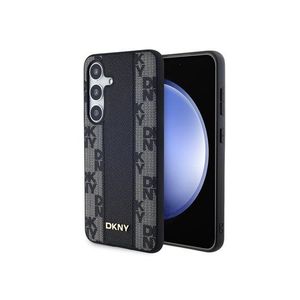 PU Leather Checkered Pattern Magsafe Zadní Kryt pro Samsung Galaxy S24 Black DKNY obraz