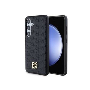 PU Leather Repeat Pattern Stack Logo Magsafe Zadní Kryt pro Samsung Galaxy S24 Black DKNY obraz