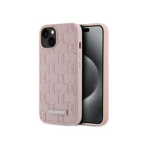 PU Leather Monogram Metal Logo Magsafe Zadní Kryt pro iPhone 14 Pink Karl Lagerfeld obraz