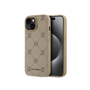 PU Karl Heads Pattern Magsafe Zadní Kryt pro iPhone 15 Beige Karl Lagerfeld obraz