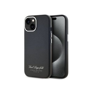 Grained PU Hotel RSG Zadní Kryt pro iPhone 15 Black Karl Lagerfeld obraz