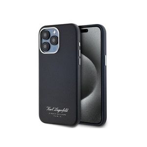 Grained PU Hotel RSG Zadní Kryt pro iPhone 15 Pro Max Black Karl Lagerfeld obraz