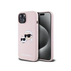 Liquid Silicone Double Heads Magsafe Zadní Kryt pro iPhone 15 Pink Karl Lagerfeld obraz