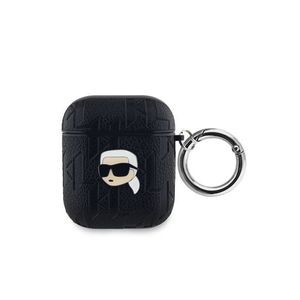 Karl Lagerfeld PU Embossed Karl Head Pouzdro pro AirPods 1/2 Black obraz