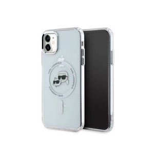 Karl Lagerfeld IML K&CH Heads Metal Frame MagSafe Zadní Kryt pro iPhone 11 Transparent obraz