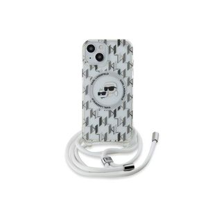 Karl Lagerfeld IML Monogram Crossbody K&CH Heads MagSafe Zadní Kryt pro iPhone 14 Transparent obraz