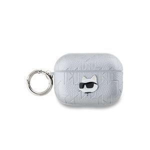 Karl Lagerfeld PU Embossed Choupette Head Pouzdro pro AirPods Pro 2 Silver obraz