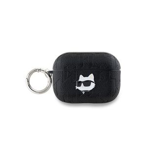 Karl Lagerfeld PU Embossed Choupette Head Pouzdro pro AirPods Pro 2 Black obraz