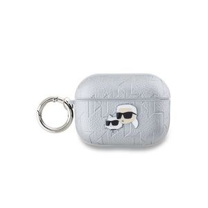 PU Embossed Karl and Choupette Heads Pouzdro pro AirPods Pro 2 Silver Karl Lagerfeld obraz